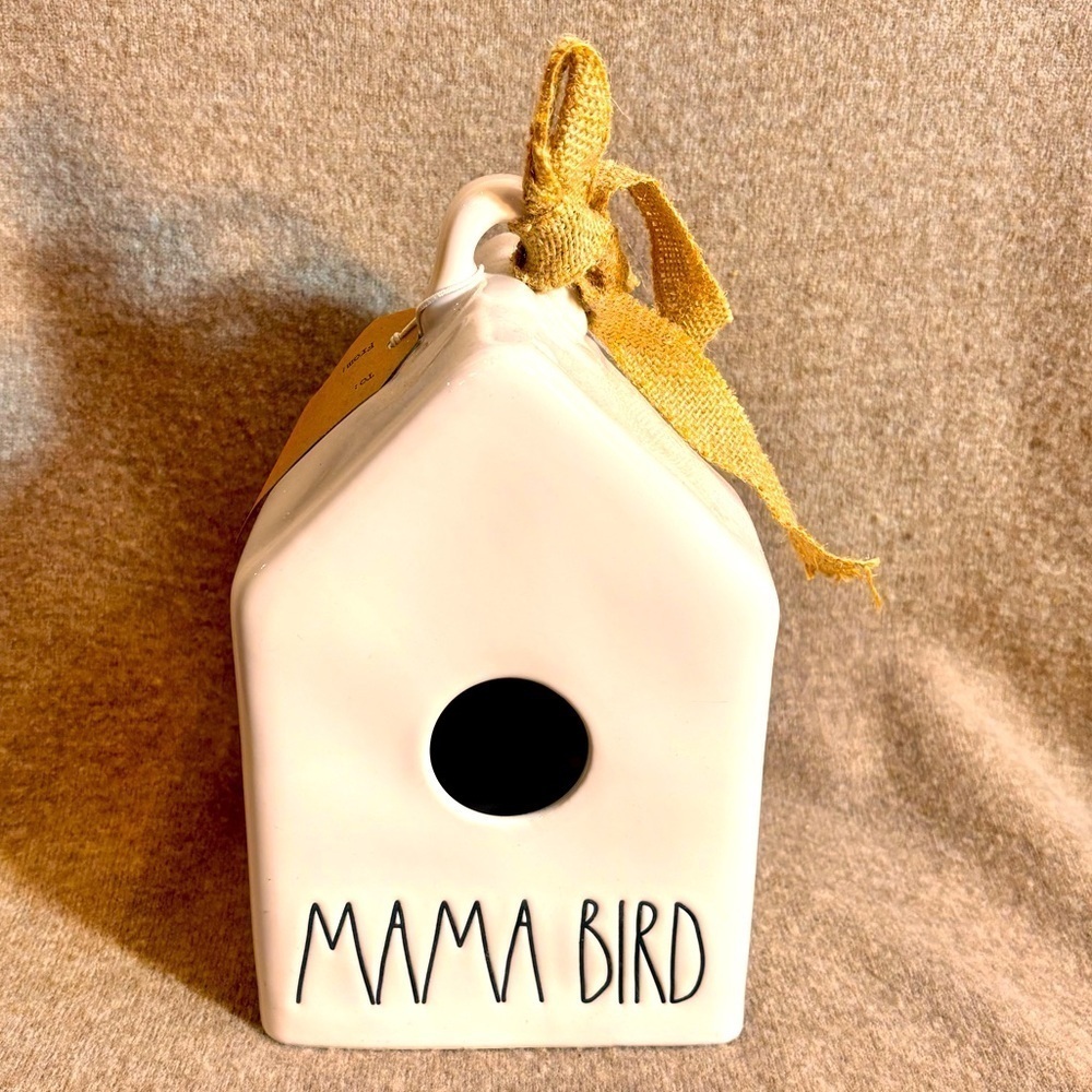 RAE DUNN Mama Bird White Birdhouse NEW With Tag